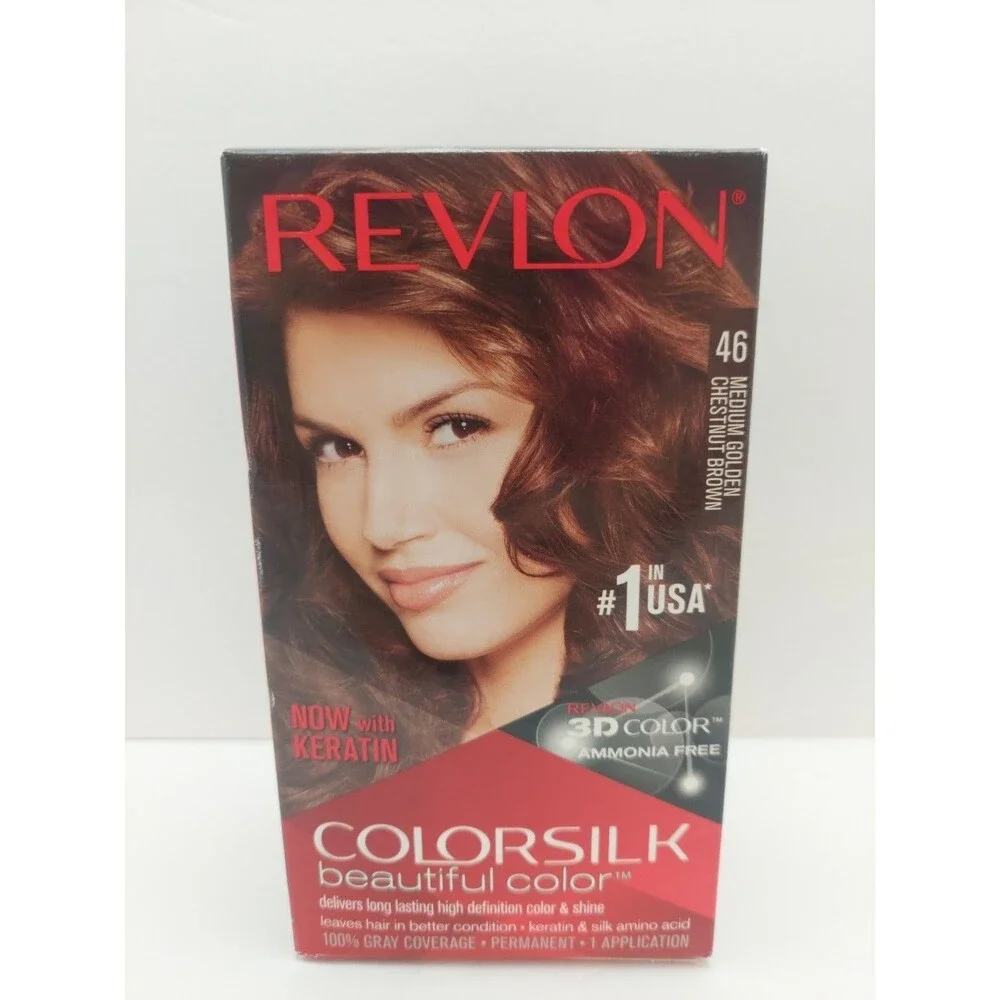 Revlon Colorsilk Keratin #46 Medium Golden Chestnut Brown 3D Color Ammonia Free